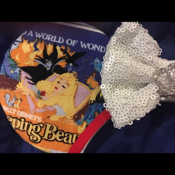 Sleeping Beauty Aurora Minnie Mouse  Ears.Bespoke Boutique Handmade. New. - Picture 3 of 3